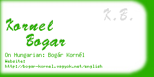 kornel bogar business card