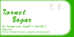 kornel bogar business card